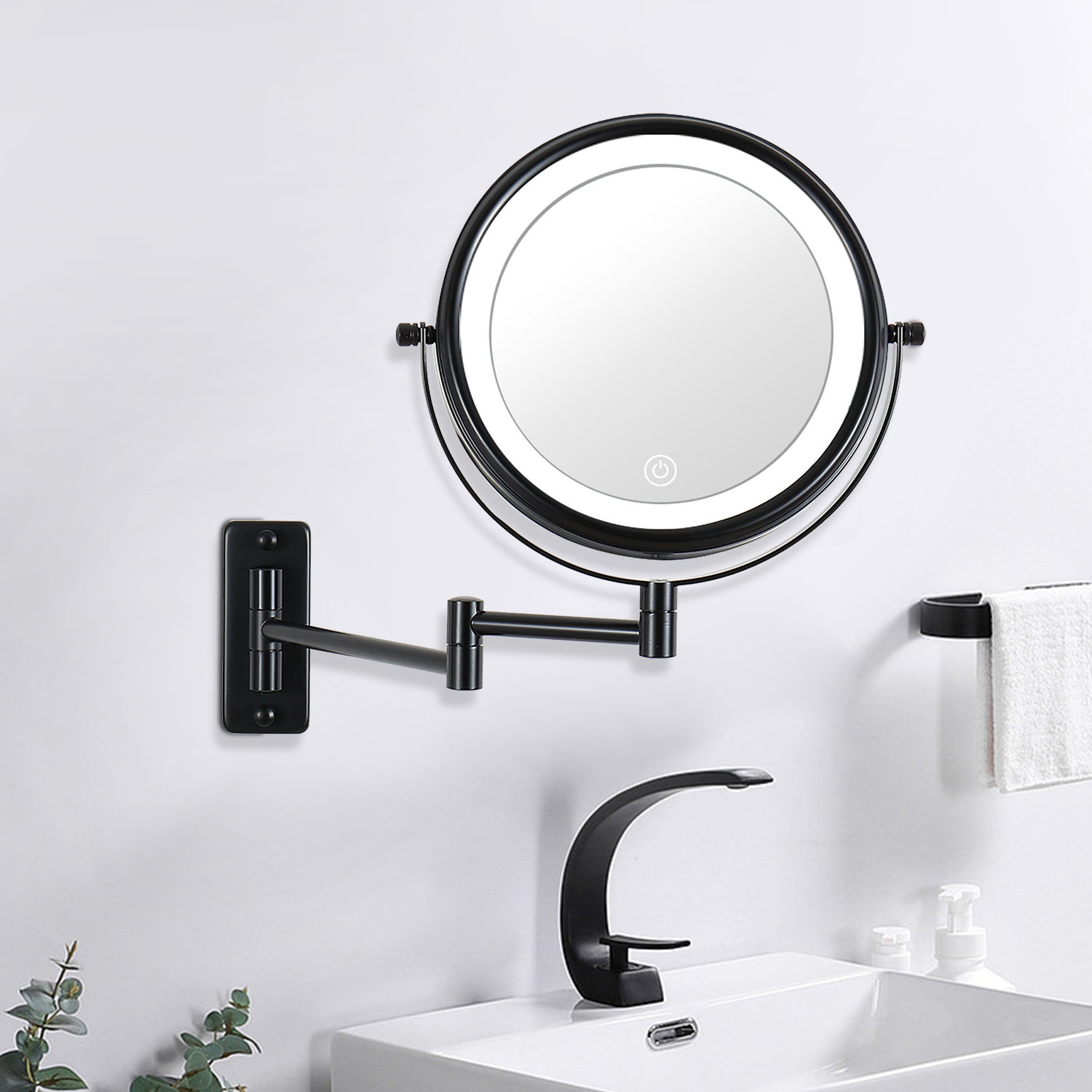 Latitude Run® Lighted Magnifying Wall Mirror Wayfair