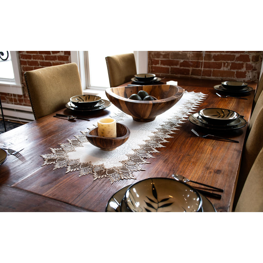 Petrosky Neutral Earth Tones White Jacquard Runners House of Hampton®