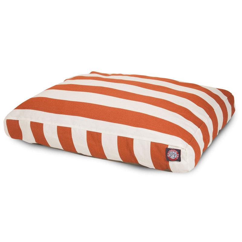 Oreiller orthopédique à rayures verticales, Orange brûlé, Grand (l 36 po x P 44 po x H 5 po) ;