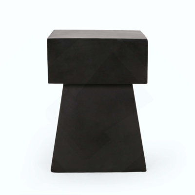 Modern Lightweight Concrete Side Table With Pedestal Shape And No Assembly Required, Perfect For Contemporary Interiors