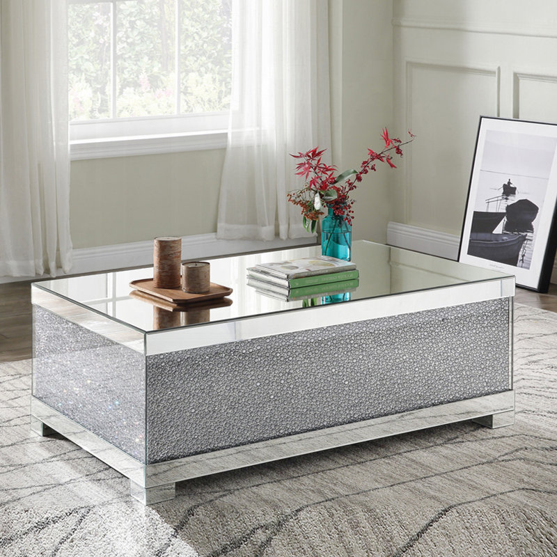 Table basse, faux cristaux ronds