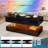 39.4” Modern Rectangular Coffee Table With Storage And Led Lights (black)-111408766
