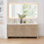 Meuble-lavabo double Lala de 72 po avec comptoir en pierre reconstituée blanche grainée et miroir-520791410