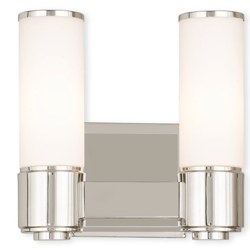 Éclairage pour salle de bain à intensité variable 2 lumières Baleria, Nickel poli