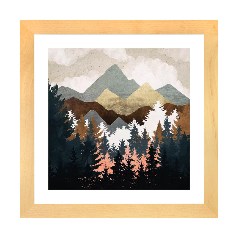 " Forest View ", 16" H x 16" W x 1" D, Natural Paper Framed