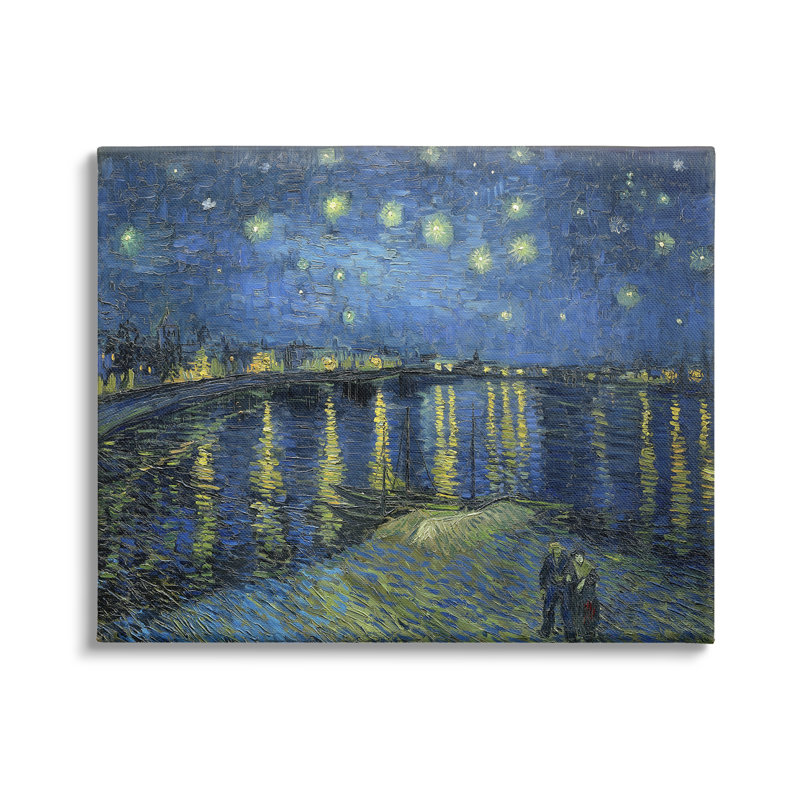 «Starry Night over Rhone Classic» par Vincent Van Gogh - Peinture, H 24 po x l 30 po x P 1,5 po, Toile tendue