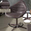 Chaise de bureau en cuir ébène pivotante, assise confortable avec fonction pivotante