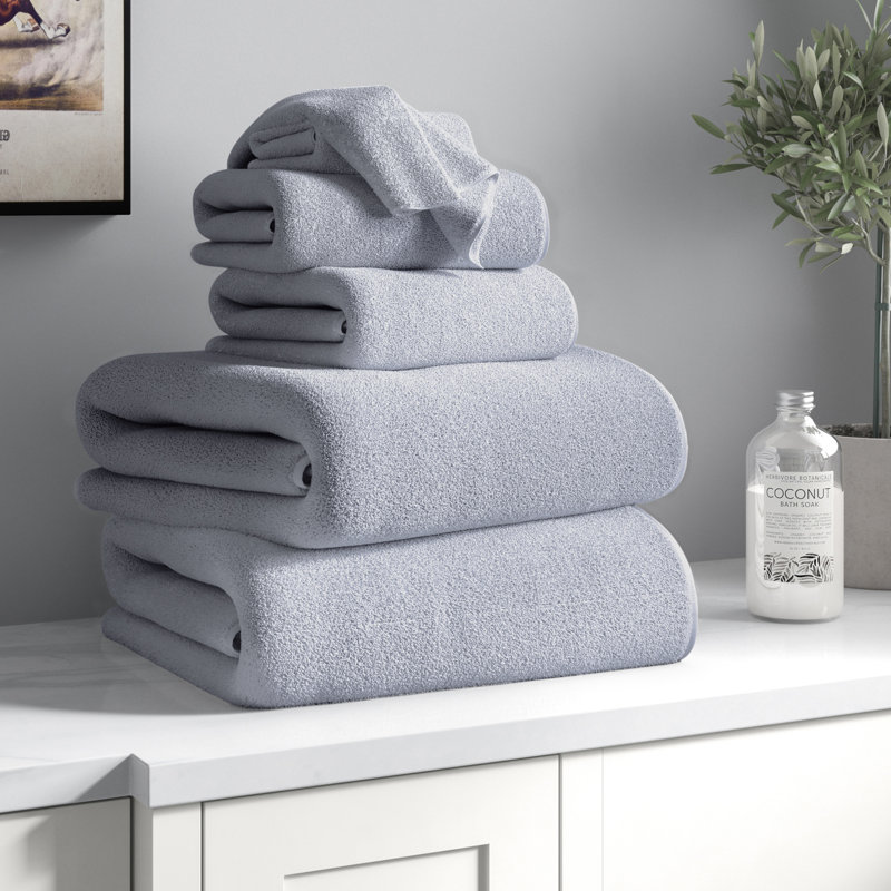 Raheeb 6PC Towel Set - Cotton Bathroom Accessories with 2 Bath Towels, 2 Hand Towels, and 2 Washcloths - Machine Washable Towels by Lavish Home 