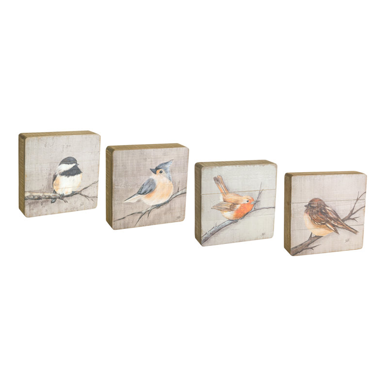 Ensemble de 4 plaques en bois rustique