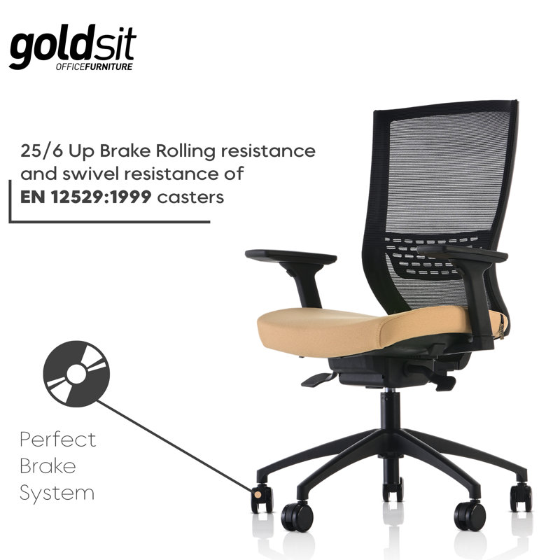 Melene Polyester Task Chair with Headrest, Yellow