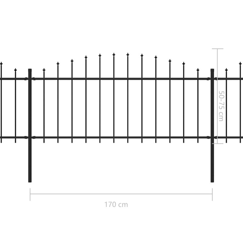 Abana Garden Fence Spear Outdoor Panel Barrier Border Privacy Multi Sizes