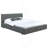 Upholstered Twin Bunk Bed In Graphite Grey, Textured Grey Fabric And Padded Side Rails For Bedroom With Fabric, Contemporary Look Seamless Headboard