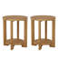 Table d'appoint ronde en bois massif, table d'appoint ronde à 2 niveaux avec tablette de rangement-118536304