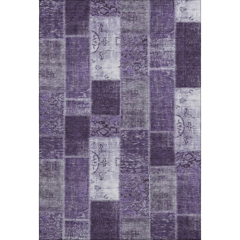 Tapis mauve Premium lavable à la machine, Rectangle 9 pi x 12 pi