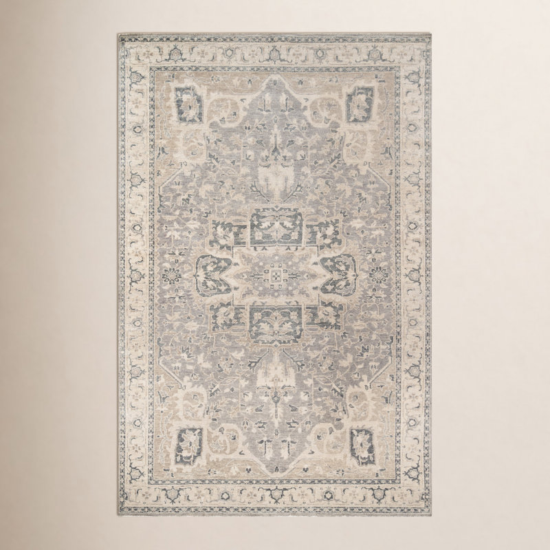 Momeni Banaras Wool Hand Knotted Grey Area Rug 2' X 3', Rectangle 8'6" x 11'6"