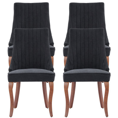 Rayon Cloth Flocking Solid Wood Upholstered Dining Chairs