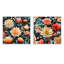 Camélia - ensemble de 2 collages floraux carrés-101843912-101843910