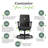 HON Ignition 2.0 Low-Back Mesh Task Chair, Advanced Tilt, Black Frame, Onyx-120541925-120541927-120541931