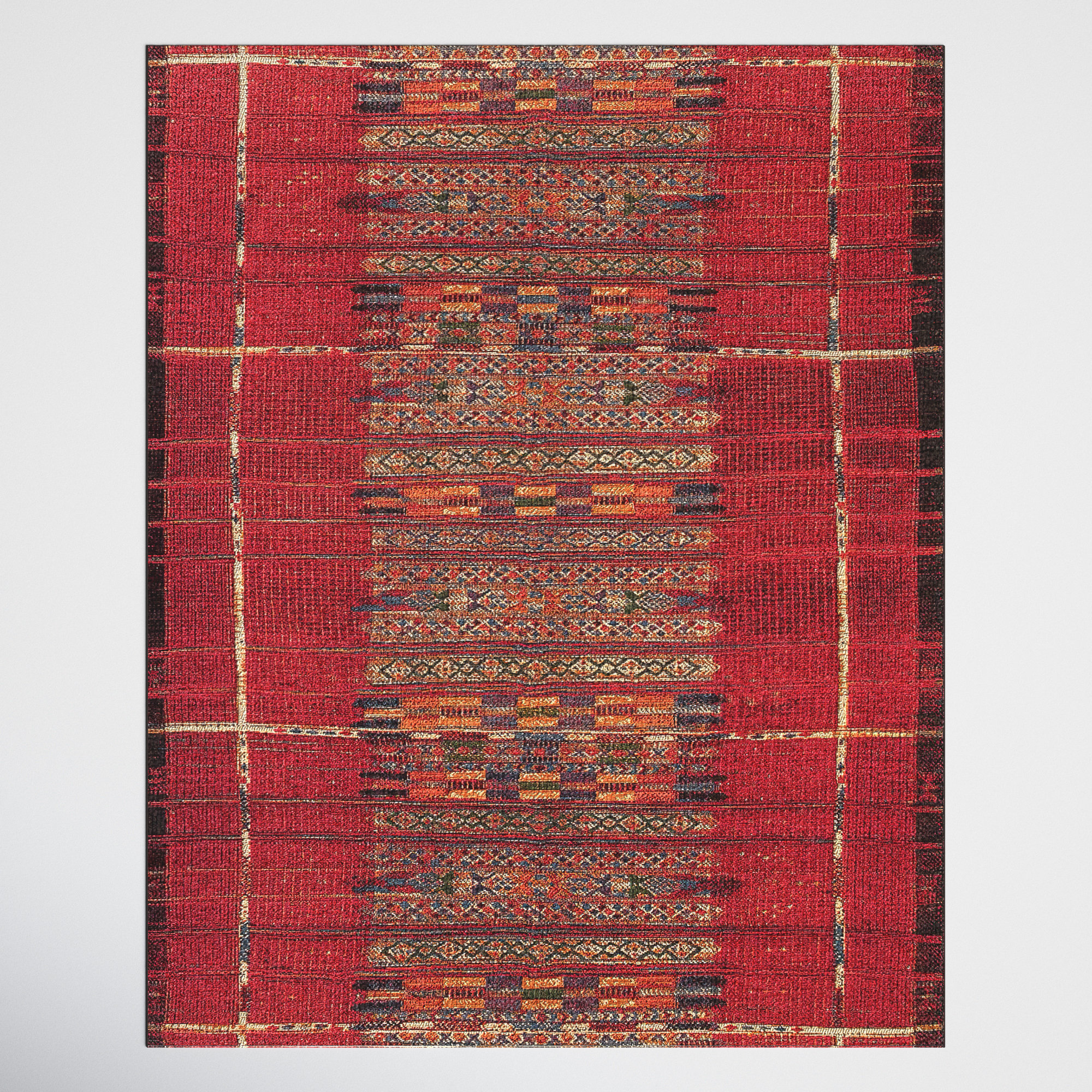 Joss & Main Sesena Striped Red Indoor / Outdoor Area Rug & Reviews ...