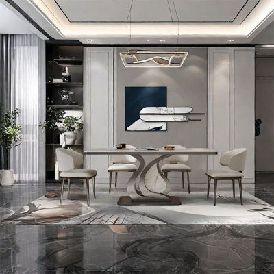 Modern simple stainless steel dining table sets