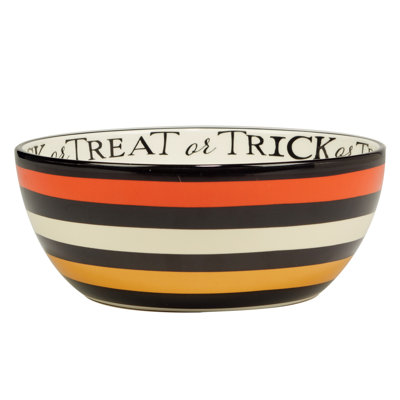 Certified International Serving Bowl In Black;white;red;orange