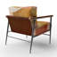 Chaise d'appoint abstraite moderne et transitionnelle - contemporain Flow I - fauteuil avec accoudoirs rose et or Arcs VIII-1665629915