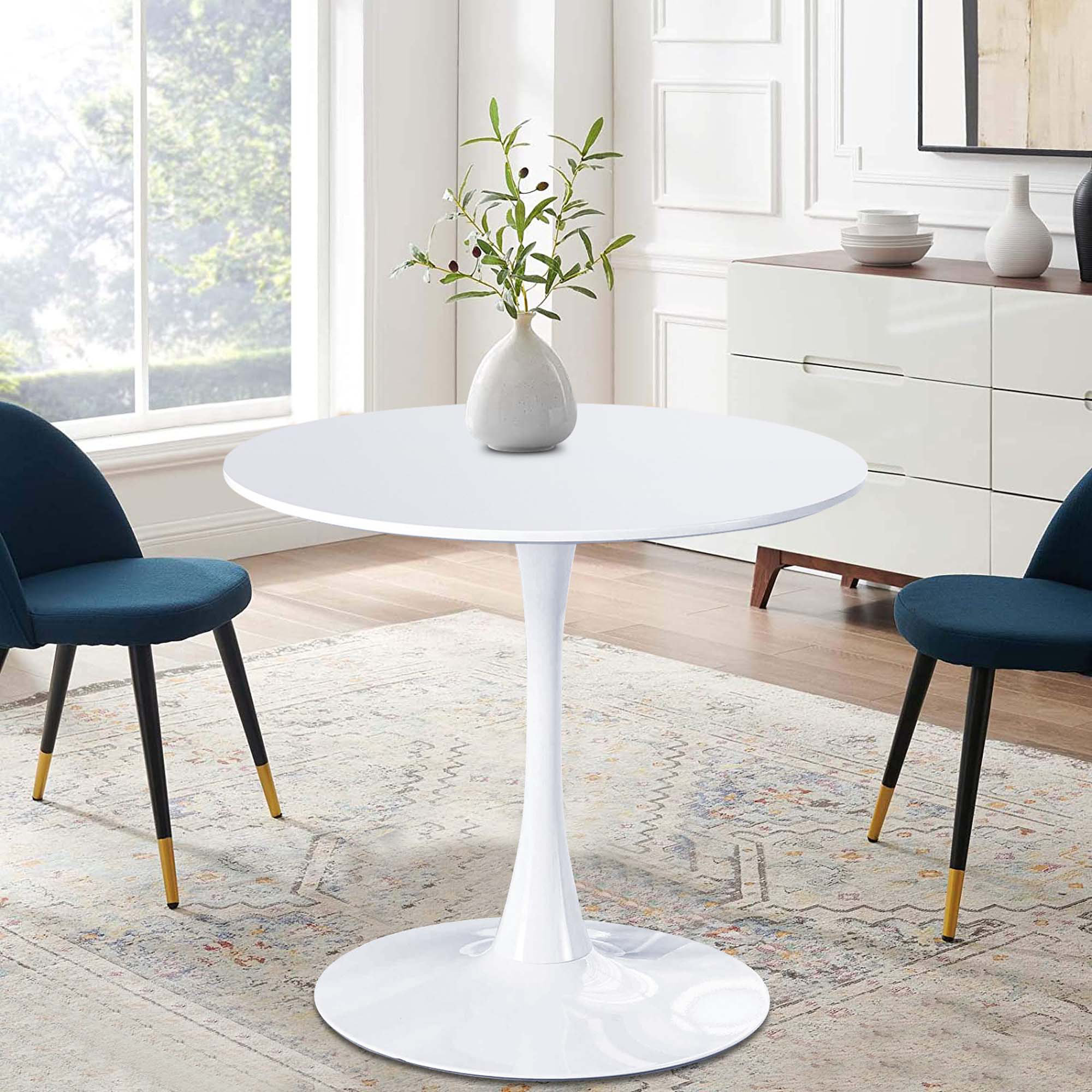 Orren Ellis Modern Dining Table Round Table For Small Space Dining Room Cafe Bar | Wayfair