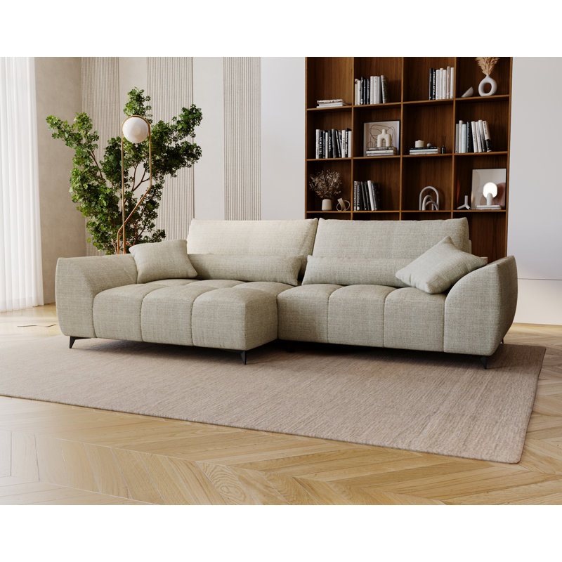 3 Seater Corner Sofa, Beige, Right Hand Facing
