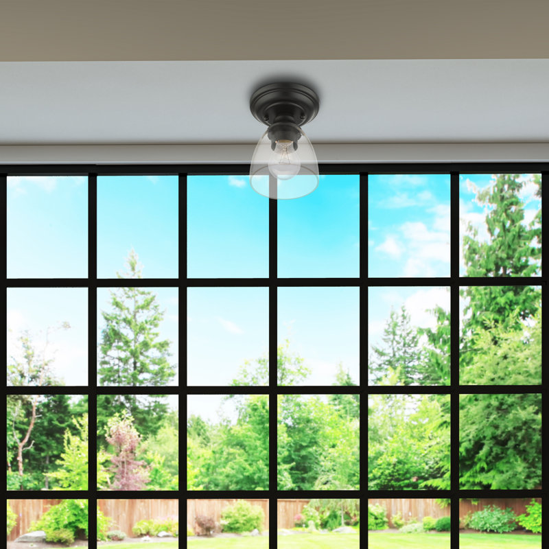 Coralino Glass Flush Mount, Black