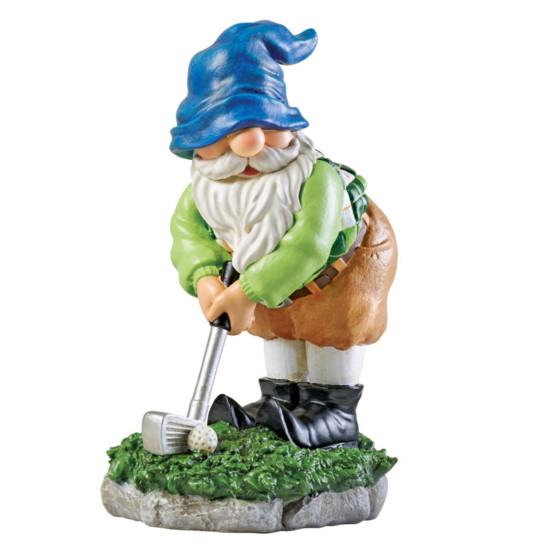 Charmante statue de gnome de golf peinte à la main