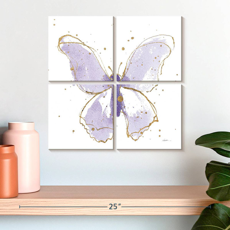 Papillons dorés lavande Brampt, H 18 po x l 18 po