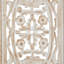 Panneau mural rectangulaire en bois de manguier fabriqué à la main avec une sculpture complexe, blanc et brun