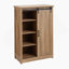 Commode 5 tiroirs avec porte de grange coulissante, commode haute style campagne 5 tiroirs, commode de rangement
