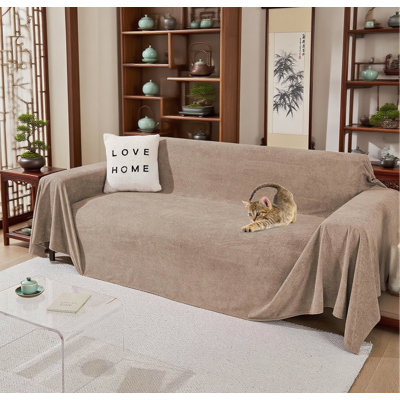 Washable Couch Cover For Sectional Sofa, Pet Proof Furniture Protector With Anti Scratch Design, Soft Plush Fabric For Dogs And Cats, Fits Love Seat And L-Shaped Couches