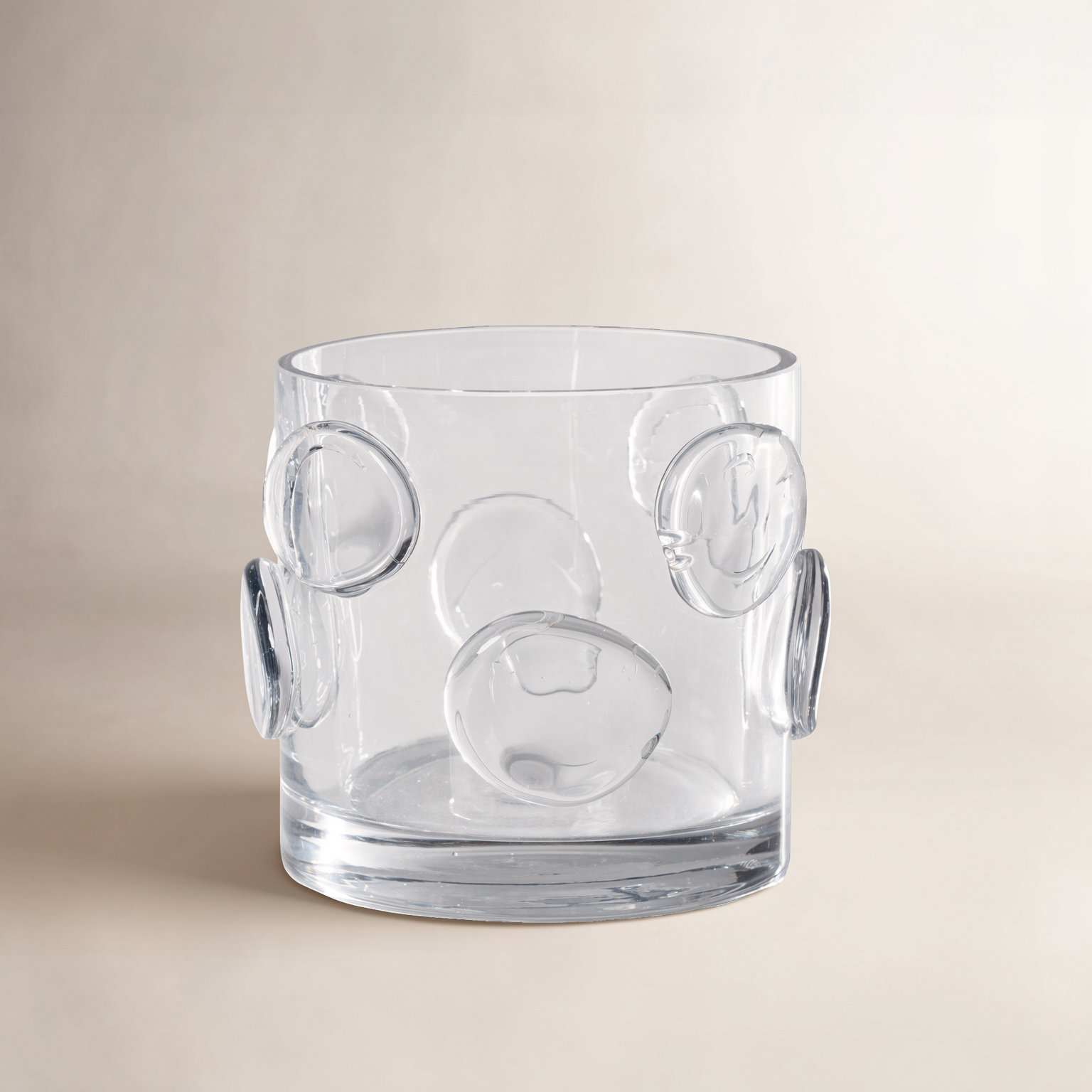 Perrin Glass Pillar Candle Holder, 6" H x 6.75" W x 6.75" D, Clear