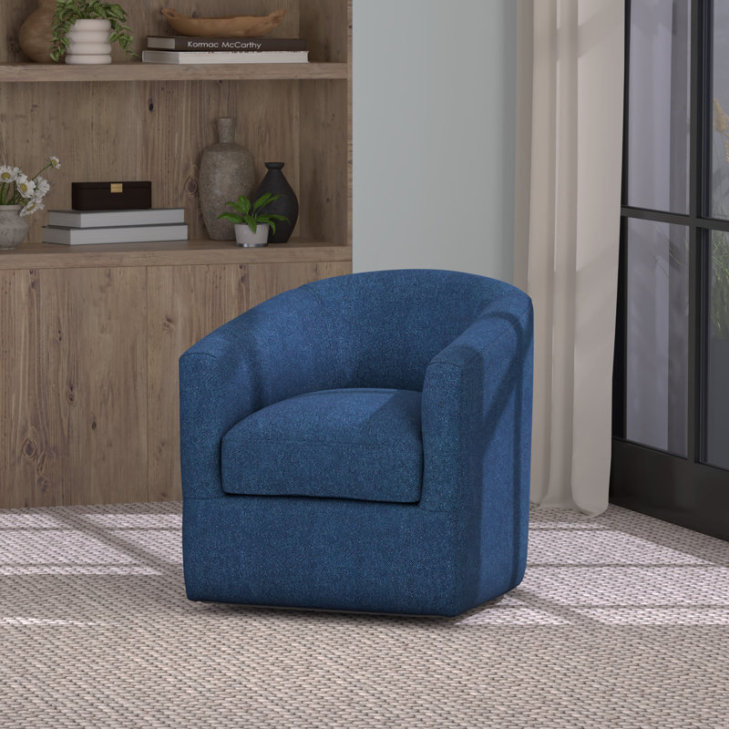 Fauteuil d'appoint pivotant à 360 degrés, Polyester bleu