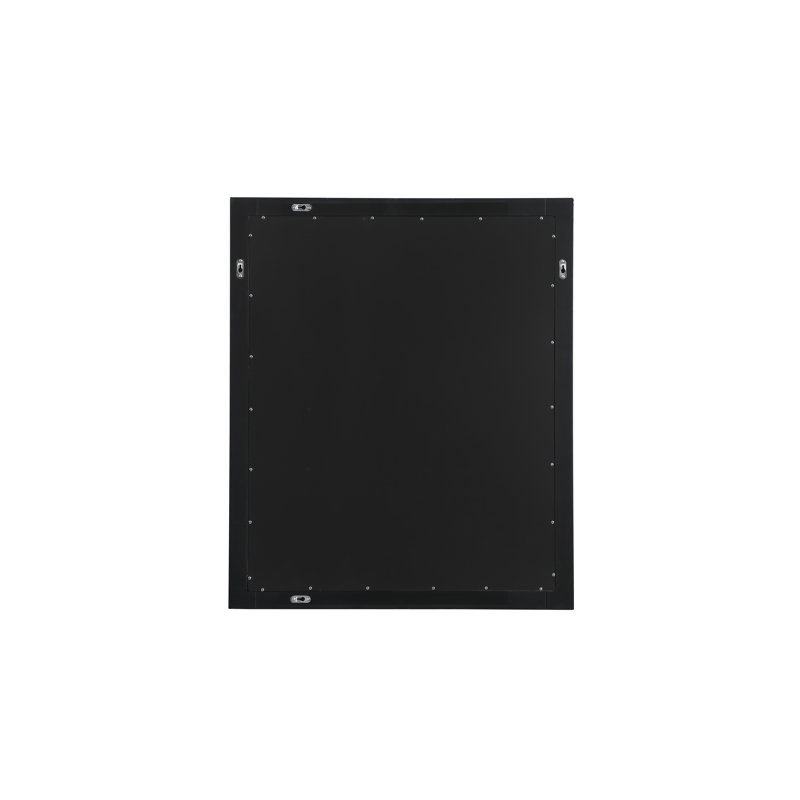 Rosenow Wood Flat Wall Mirror, Black, 36'' H x 30'' W