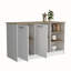 Îlot de cuisine polyvalent avec rangement abondant et design élégant