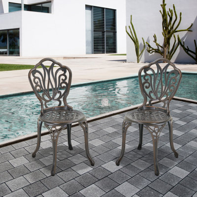 Chaise d'appoint d'extérieur en métal Gaige