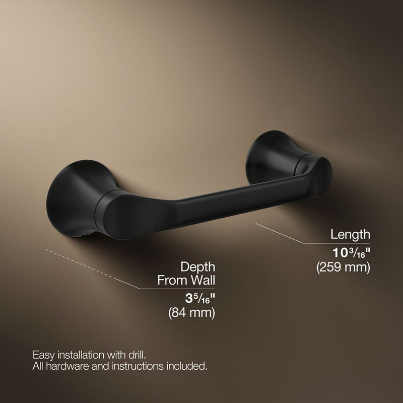 Simplice Pivoting Toilet Paper Holder, Matte Black