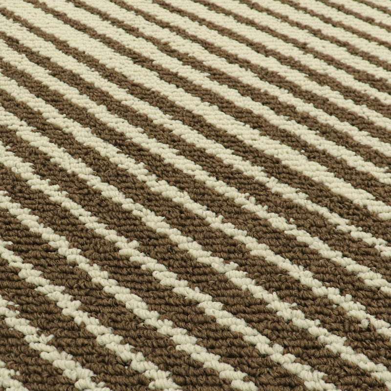 Non-Slip Striped Indoor Doormat, Rectangle W40 x L70 cm, Brown