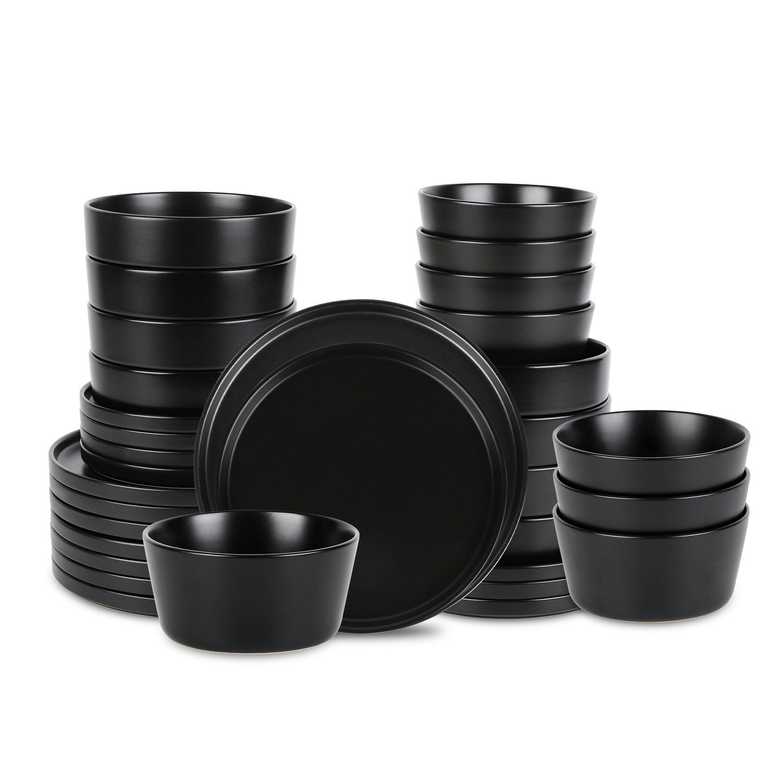 Stone Lain Celina Dinnerware Set Stoneware, 32, Black