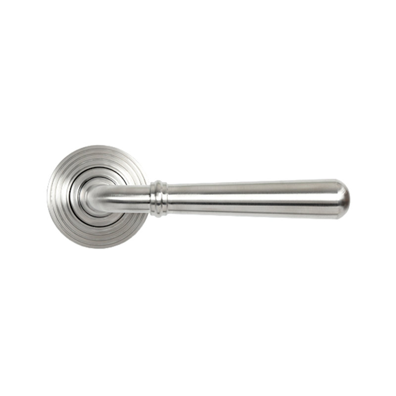 Polished Marine SS (316) Newbury Lever On Rose Set (Beehive) - Unsprung, Satin Marine