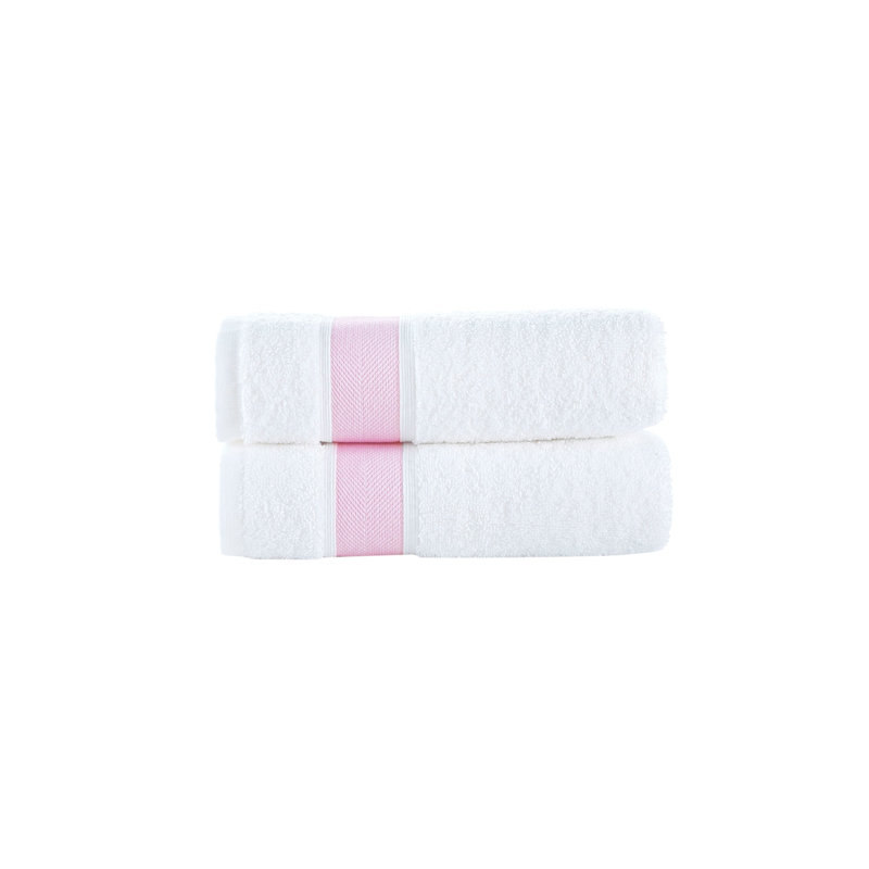 Turkish Cotton Plush Jacquard Hand Towel, Pink