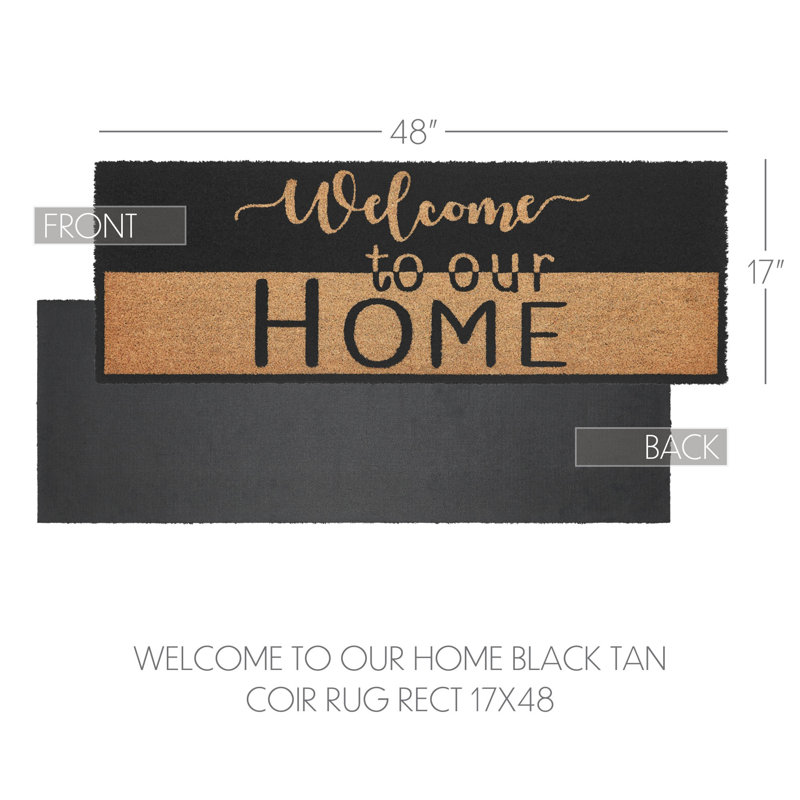 Tapis brun clair Timord Classics Welcome To Our Home, L 17 po x L 48 po