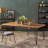 INDUSTRIAL WOOD AND METAL RECTANGULAR DINING TABLE