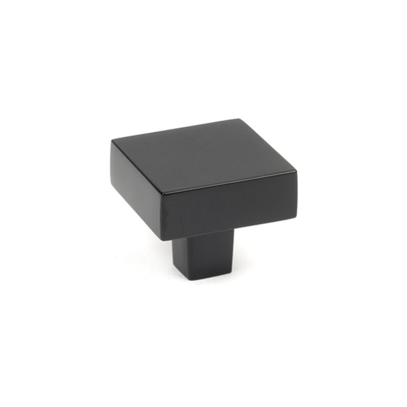 Square Knob, Matt Black, 4 cm