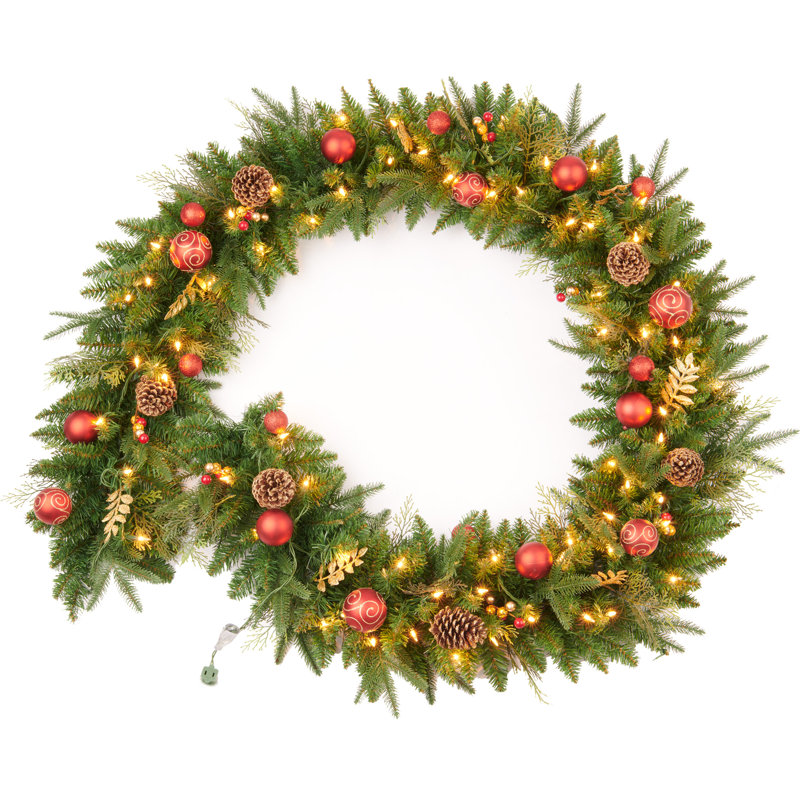 Guirlande de Noël 9 pi avec 70 lumières chaudes