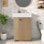 Meuble-lavabo de 22 po avec plateau en céramique, porte-papier intégré, tablettes ouvertes et armoire