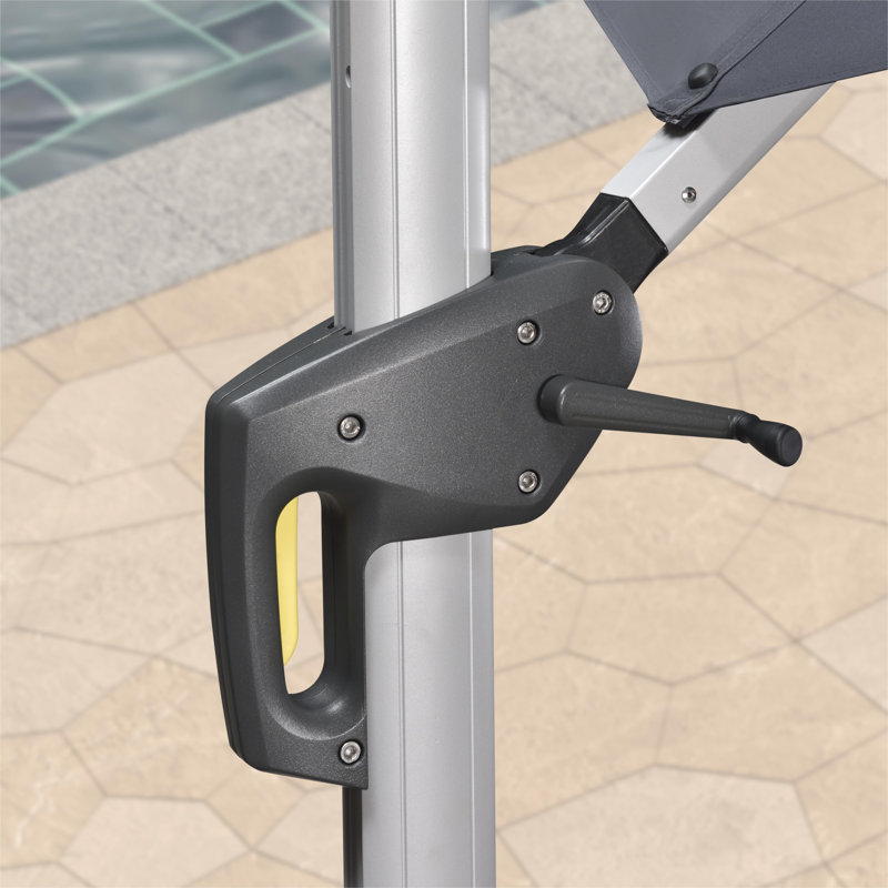 Sadi 3.7m Square Cantilever Parasol With Base, Gray